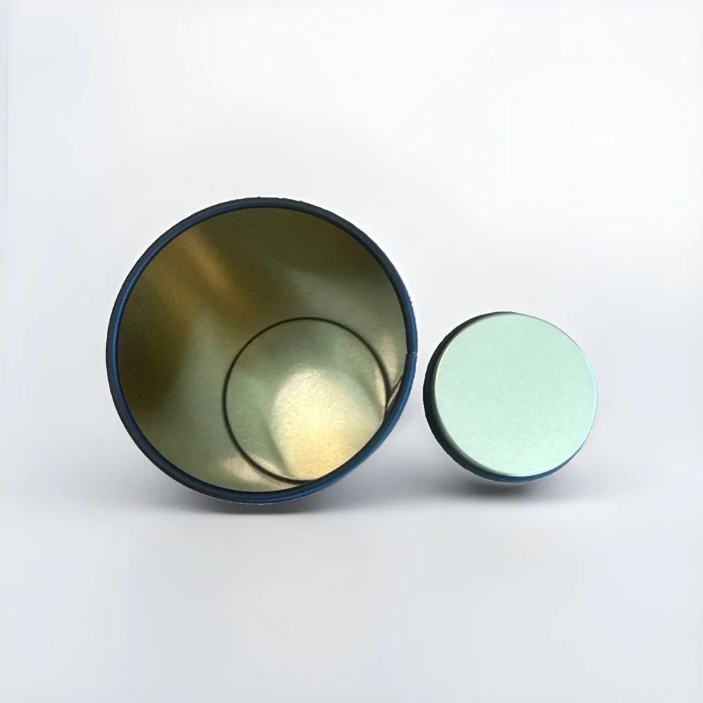 Tin Set Of 3 Black Matte Cylinder Slip In Lid Airtight Tea Coffee Spices NEW